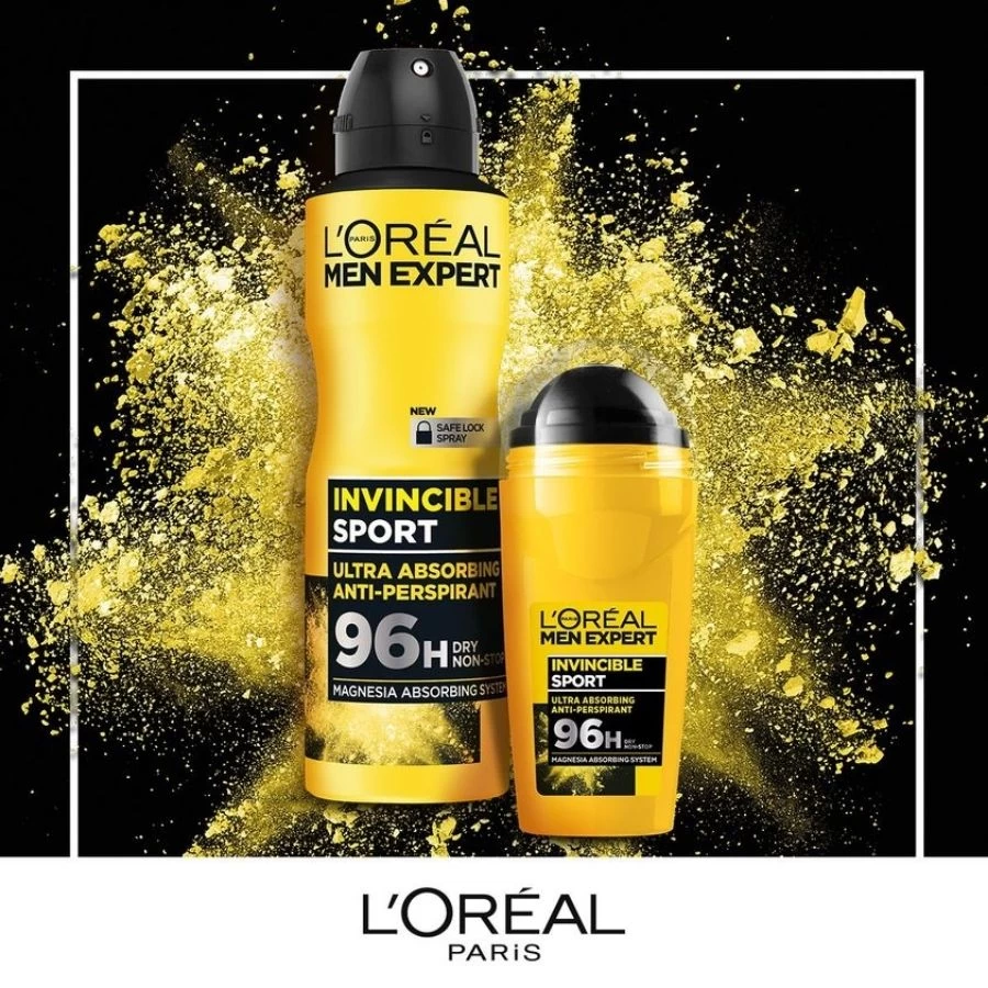 L'Oréal Men Expert Invincible Sport 96H Roll On Anti-Perspirant Deodorant 50 mL