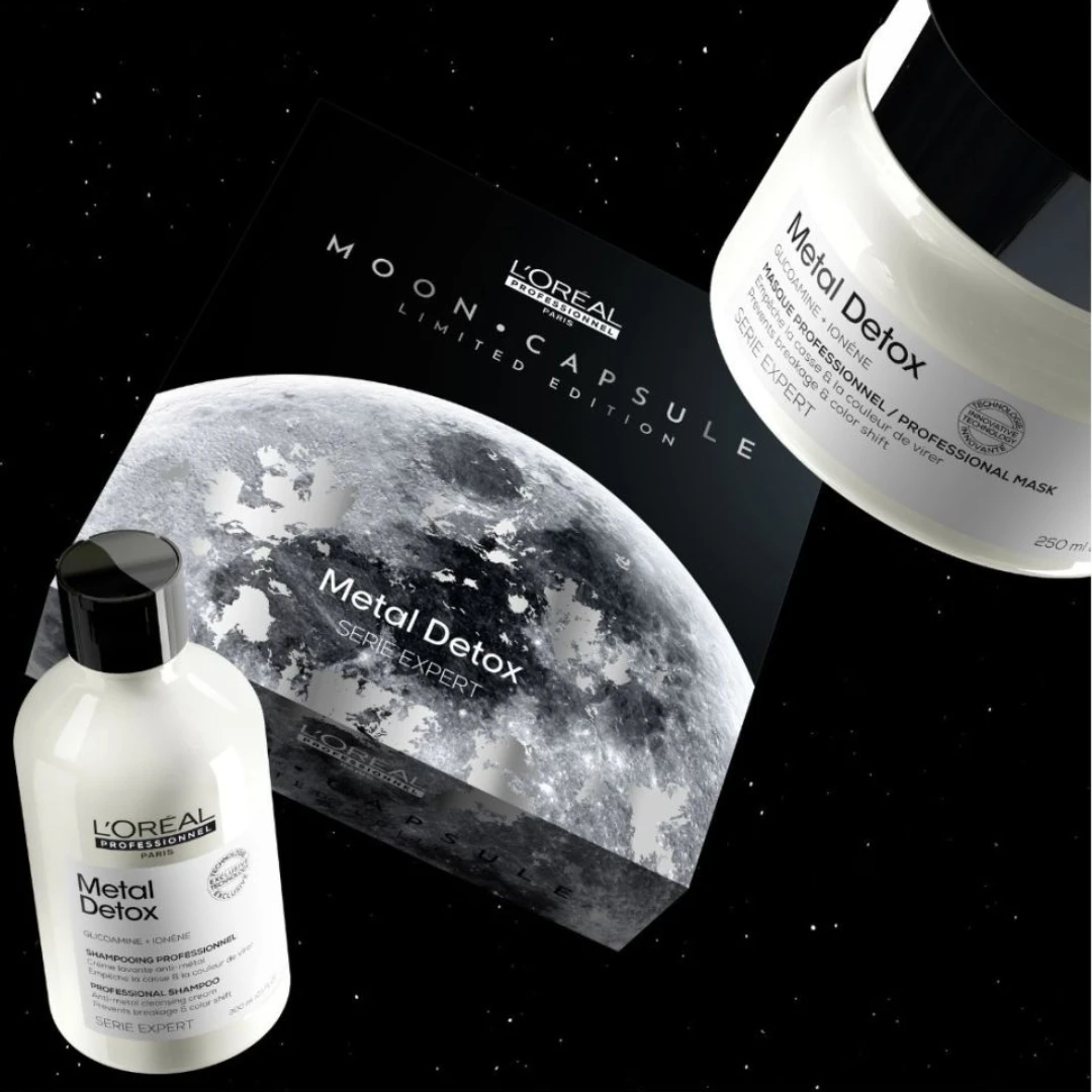 L’Oréal Professionnel SERIE EXPERT Metal Detox MOON CAPSULE DUO POKLON SET; Promo Pakovanje Šampon i Maska