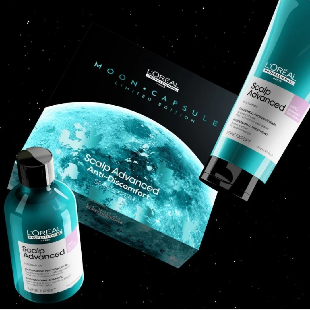 L’Oréal Professionnel SERIE EXPERT Scalp Advanced Anti-Discomfort  MOON CAPSULE DUO POKLON SET; Promo Pakovanje Šampon i Gel