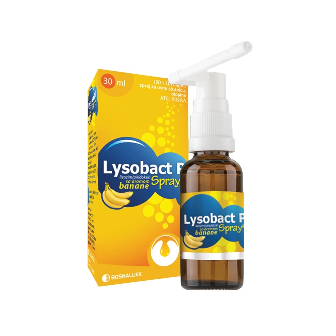 Lysobact P Sprej  Oralni Antiseptik Aroma Banane 30 mL  Lizozim i Piridoksin