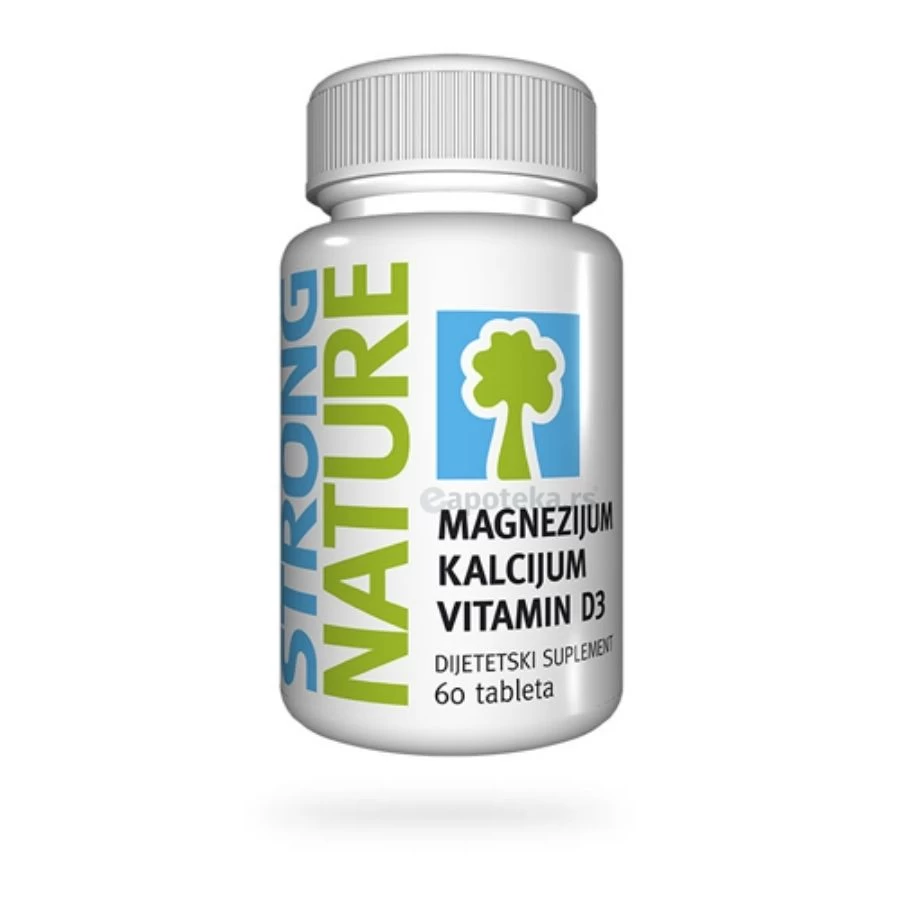 STRONG NATURE Magnezijum Kalcijum D3 60 Kapsula; Osteoporoza; 