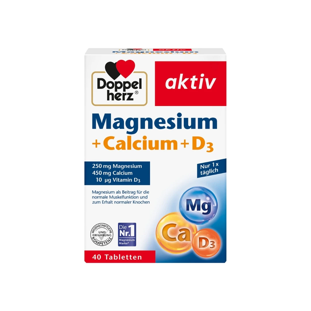 Doppelherz® Aktiv Magnezijum, Kalcijum i D3 DIRECT 20 Kesica za Normalnu Funkciju Mišića i Očuvanje Kostiju