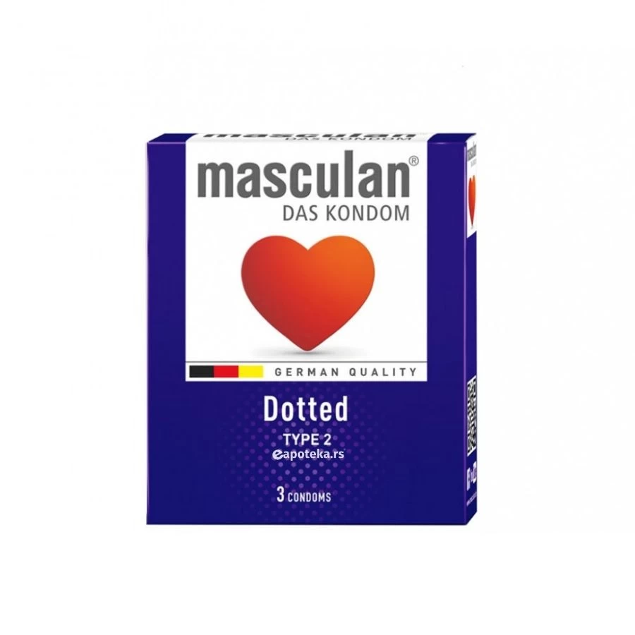 Masculan TYPE 2 Dotted - Tačkasti - 3 Kondoma