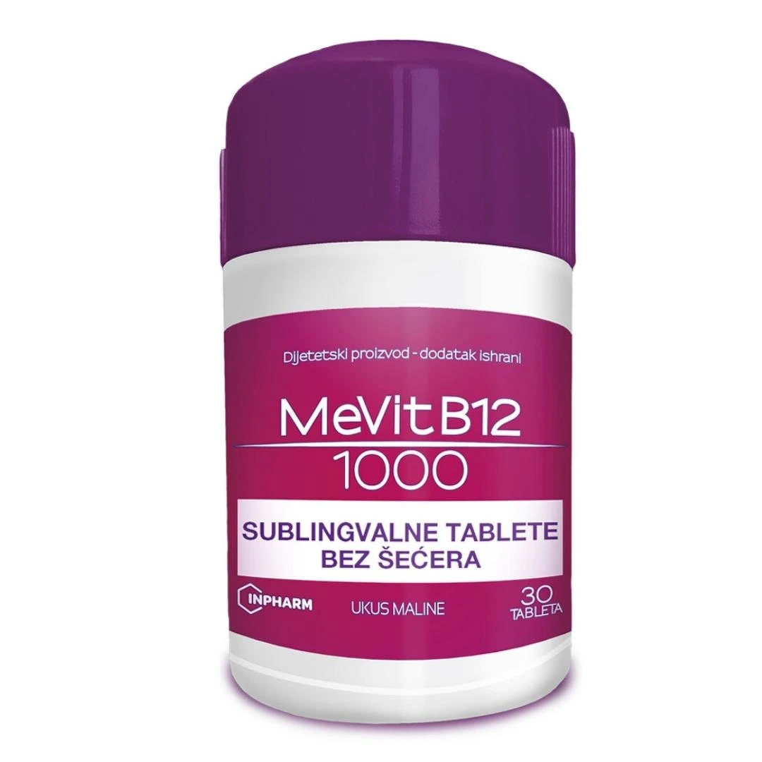 MeVit Vitamin B12 1000 mcg 30 Sublingvalnih Tableta