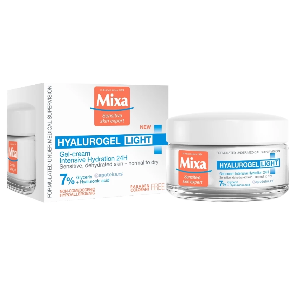 MIXA Hyalurogel Light Gel-Krema za Lice 50 mL; Suva Koža