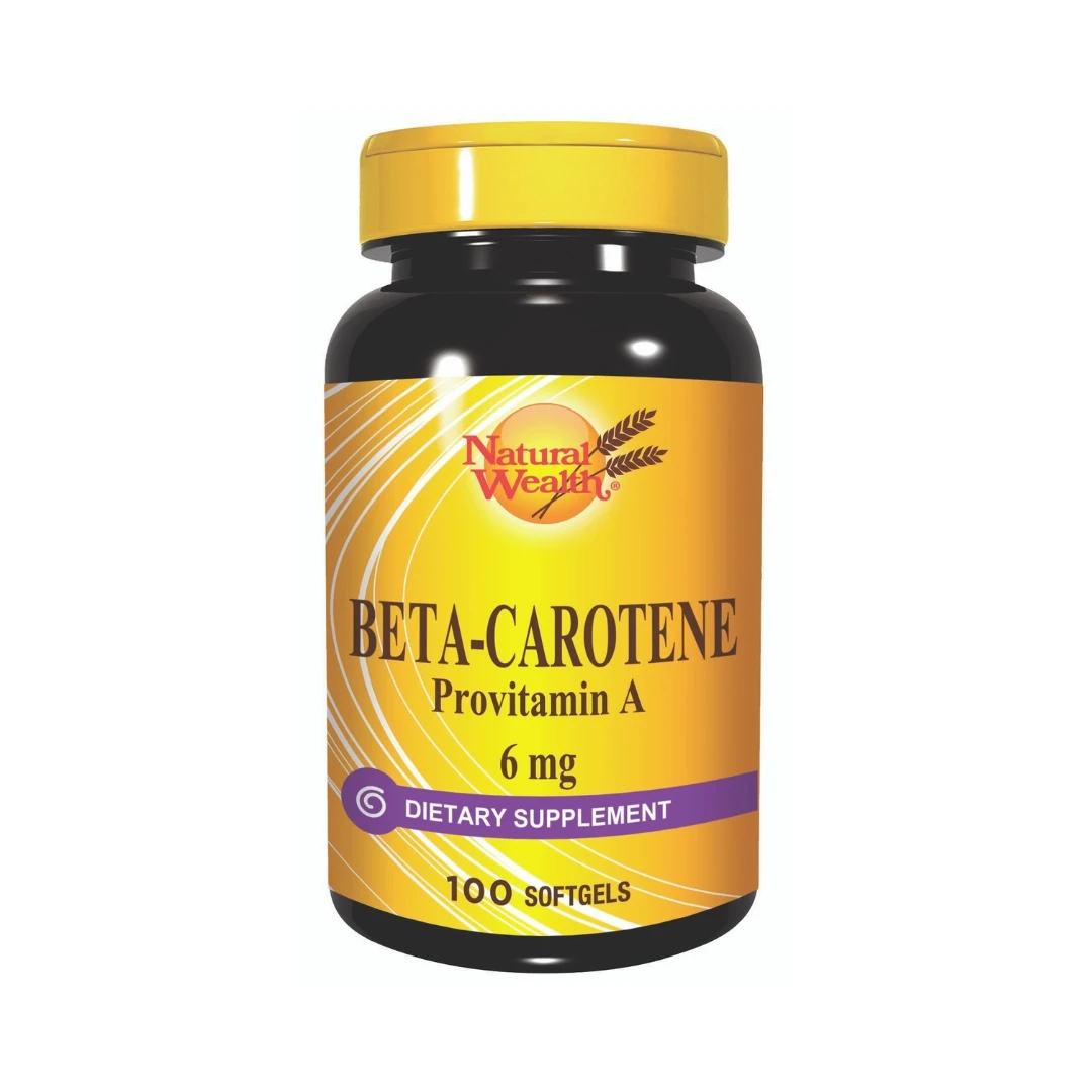 Natural Wealth® Beta Carotene 6 mg 100 Kapsula za Bronzanu Boju Tena