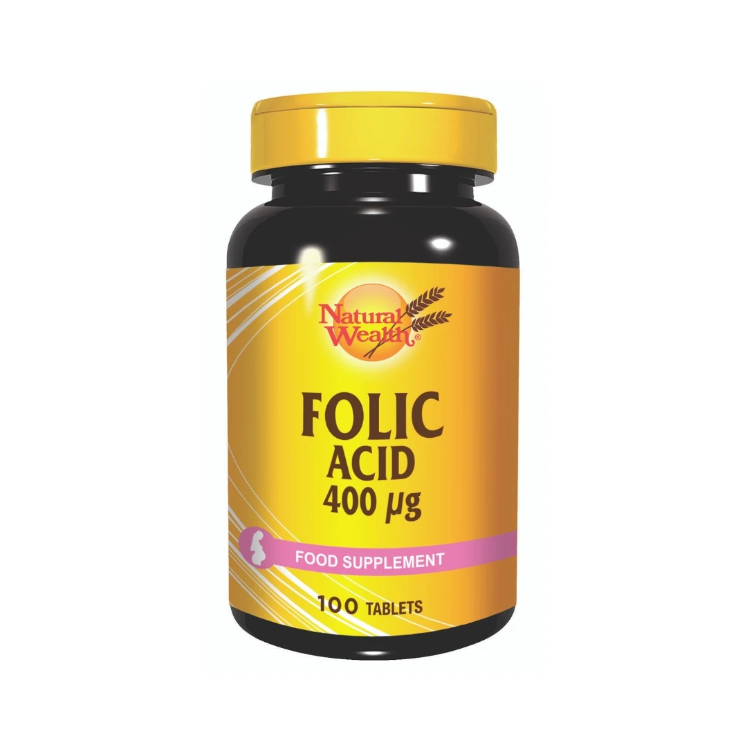 Natural Wealth® Folic Acid - FOLNA Kiselina 400 mcg 100 Tableta
