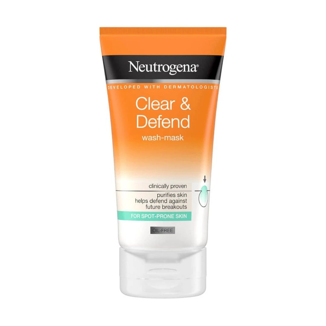 Neutrogena® Clear&Defend Gel i Maska 2u1 Visibly Clear za Čišćenje i Negu Lica 150 mL