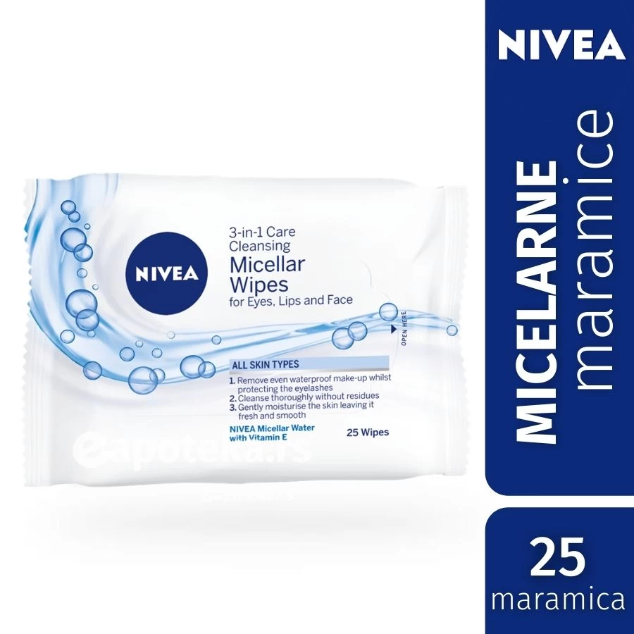 NIVEA® 3u1 Micelarne Maramice za Nežno Čišćenje Lica; 25 Maramica