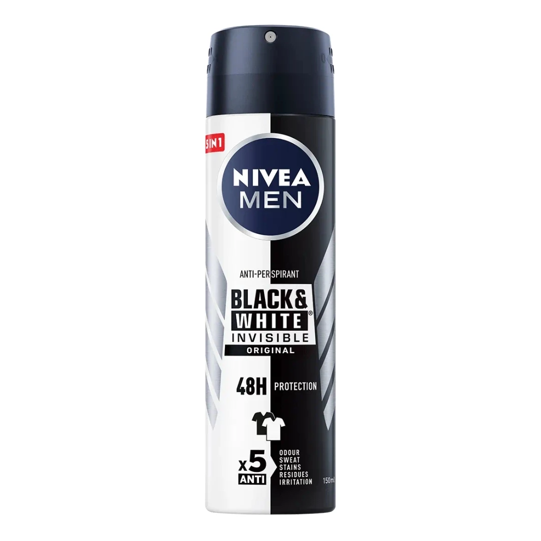 NIVEA MEN Deo Sprej Black&White INVISIBLE Antiperspirant za Muškarce  150 mL