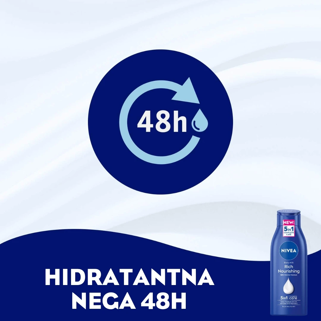 NIVEA Hranljivo Mleko za Negu Tela Rich Nourishing  za Intenzivnu Hidrataciju 250 mL