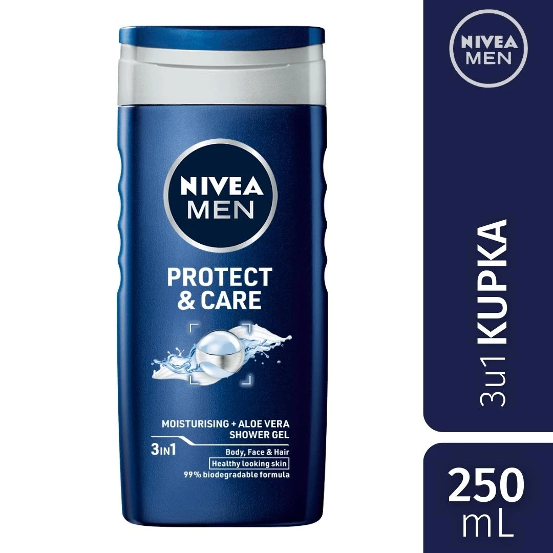 NIVEA Men Protect & Care Kupka sa Alojom za Telo, Lice i Kosu 250 mL