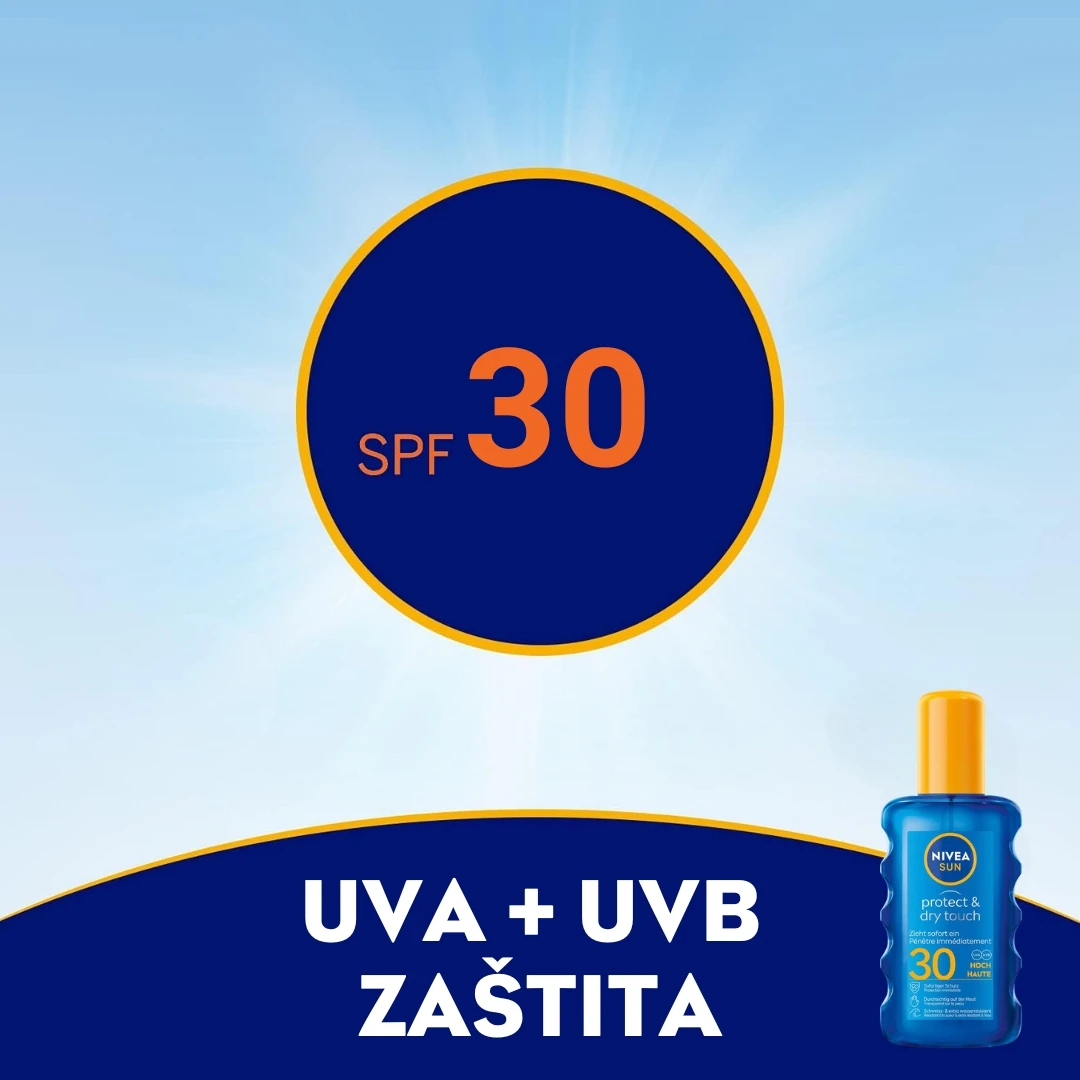 NIVEA SUN Protect&Dry Touch SPF30 Nevidljivi Sprej 200 mL
