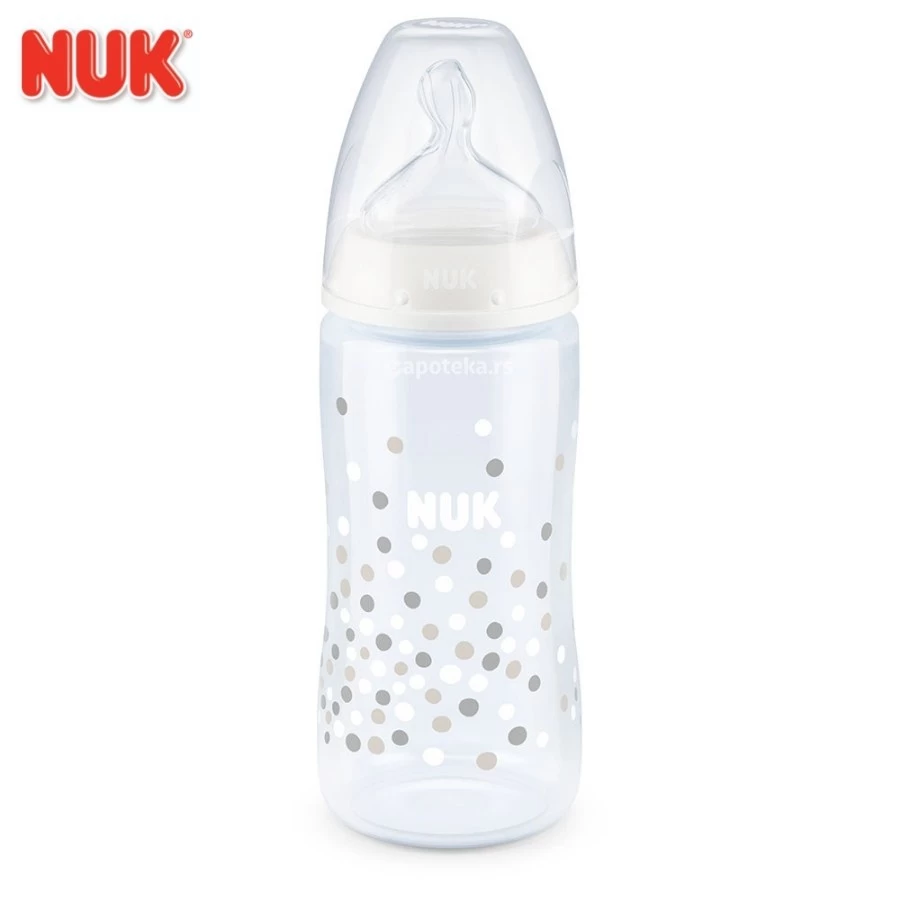 NUK® Flašica Plastična sa Indikatorom Temperature, 6-18m, 300 mL