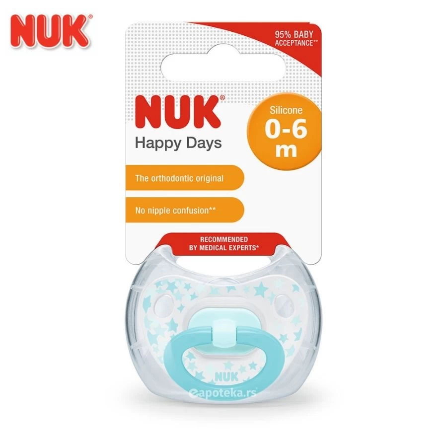 NUK® Varalica Silikon Happy Days, 0-6m