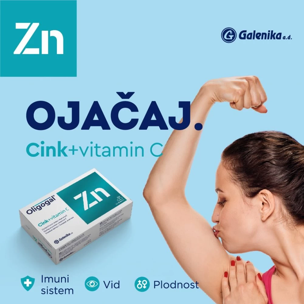 Galenika Oligogal® Zn Cink + Vitamin C 30 Kapsula za Jak Imunitet