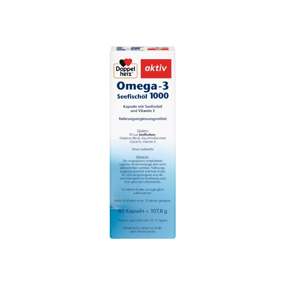 Doppelherz® Aktiv Omega-3 Ulja Morskih Riba 1000 mg 80 Kapsula za Normalnu Funkciju Srca