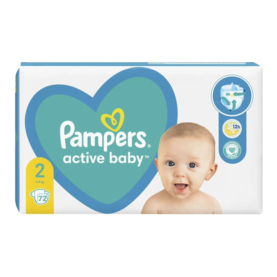 Pampers® ACTIVE BABY 2 Pelene Mini 72 Komada; za Bebe od 4 do 8 kg