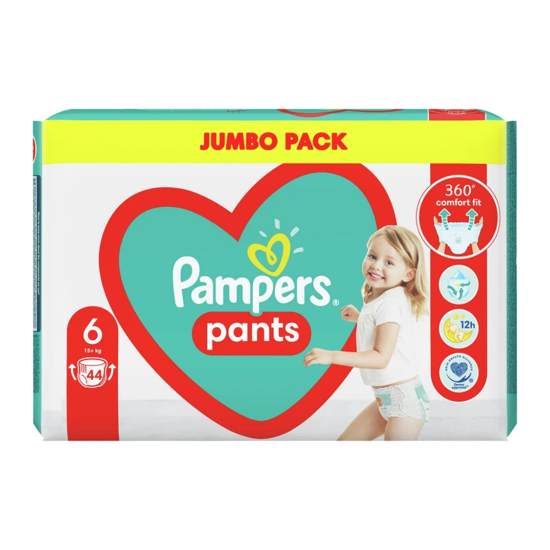 Pampers® PANTS 6 Gaćice za Bebe 44 Komada; za Decu od 14 do 19 kg