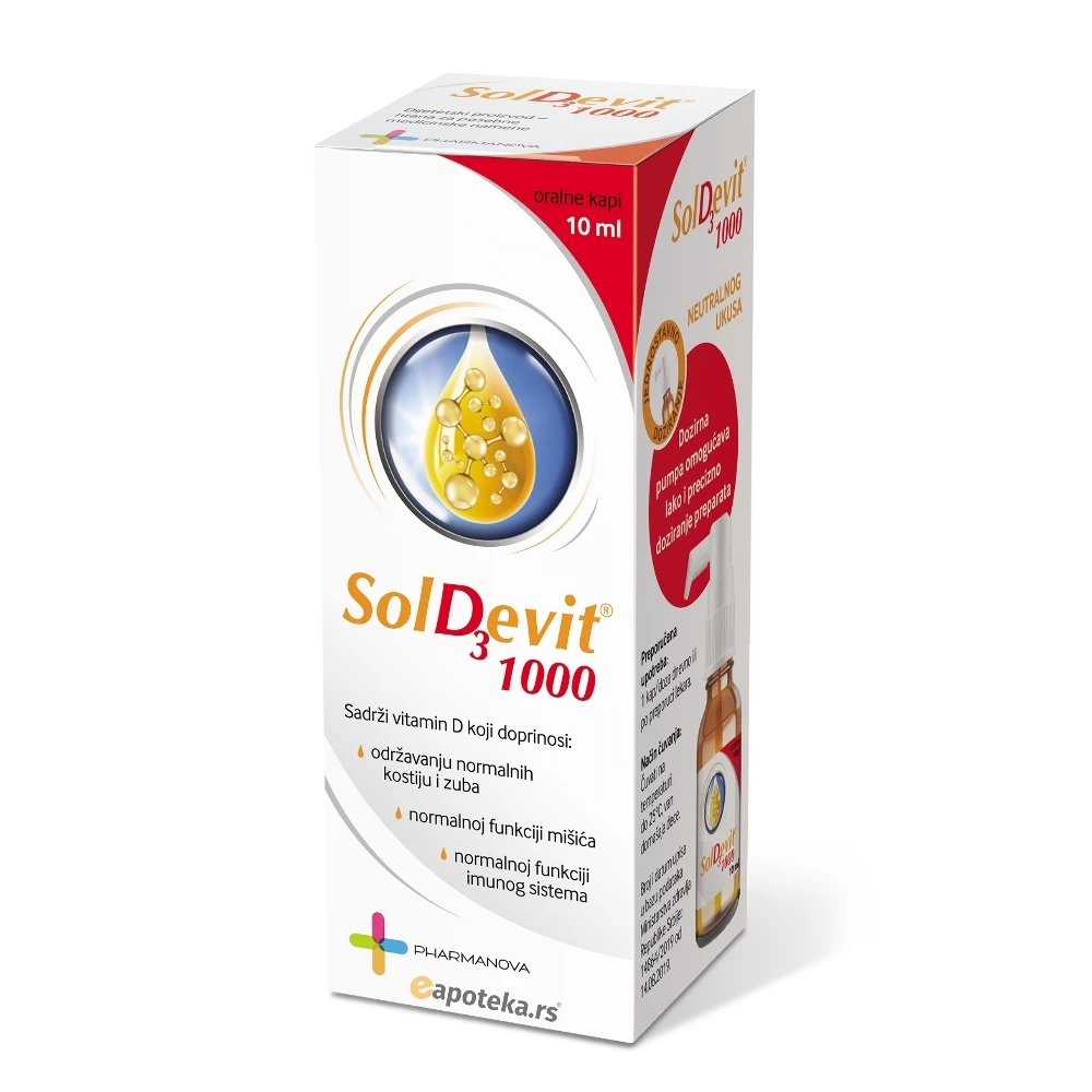 Soldevit® 1000 Rastvor Vitamina D sa Doznom Pumpicom 10 mL