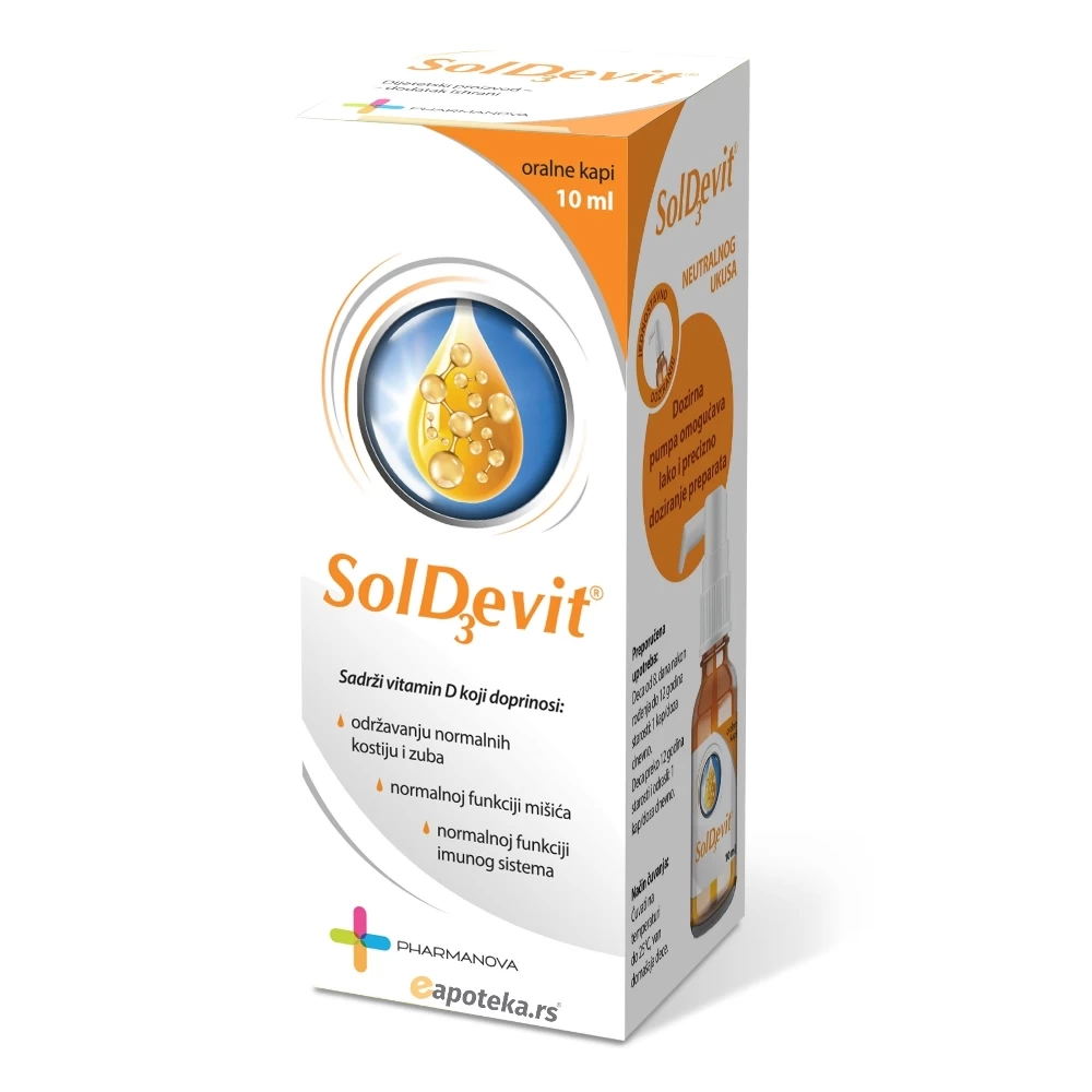 Soldevit® Rastvor Vitamina D sa Doznom Pumpicom 10 mL