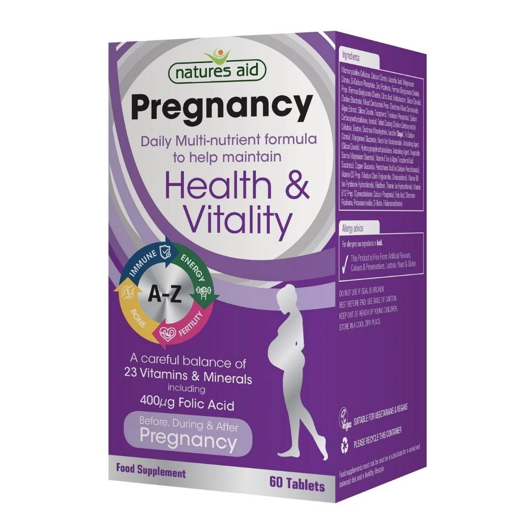 NATURES AID Pregnancy Health & Vitality Vitamini za Trudnice 60 Tableta