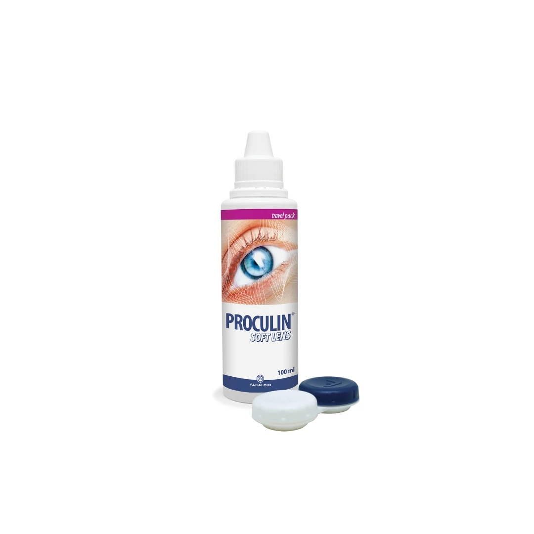 ALKALOID Proculin® Soft Lens 100 mL sa Antibakterijskom Kutijicom za Sočiva Putno Pakovanje Travel