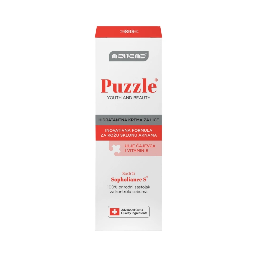 Puzzle® Antibakterijska Krema Protiv Akni sa Uljem Čajevca i Vitaminom E 50 mL; Bubuljice