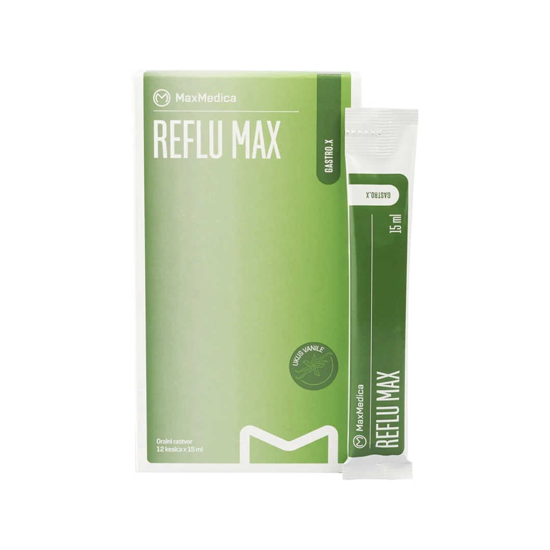 MaxMedica REFLU MAX Oralni Rastvor 12X15 mL; za  Gastroezofagealni Refluks i Gorušicu
