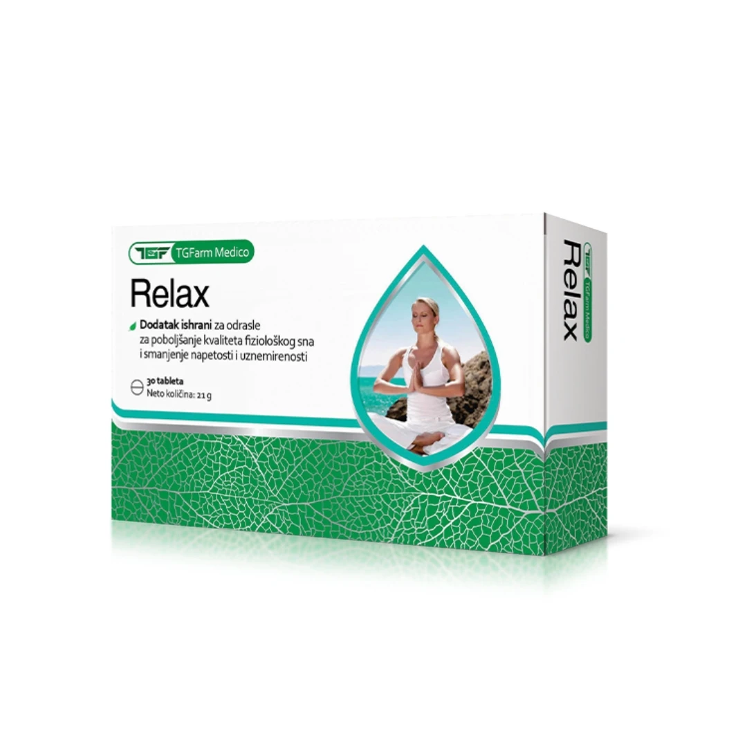 TGFarm Relax Biljne Tablete 30 Tableta za Poboljšanje Kvaliteta Sna i Smanjenje Napetosti I Uznemirenosti