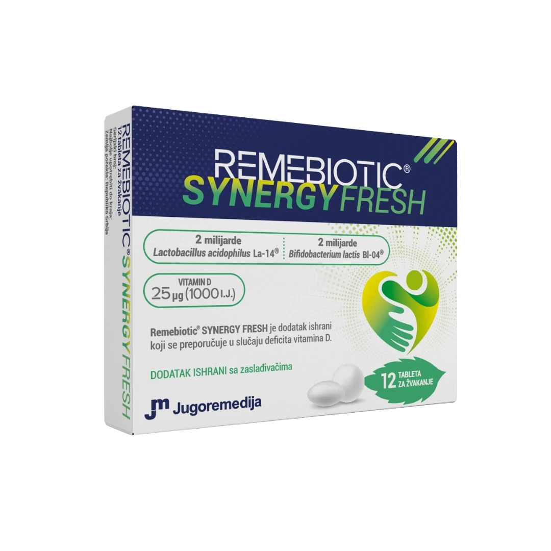 Jugoremedija REMEBIOTIC® SYNERGY FRESH 12 Tableta za Žvakanje