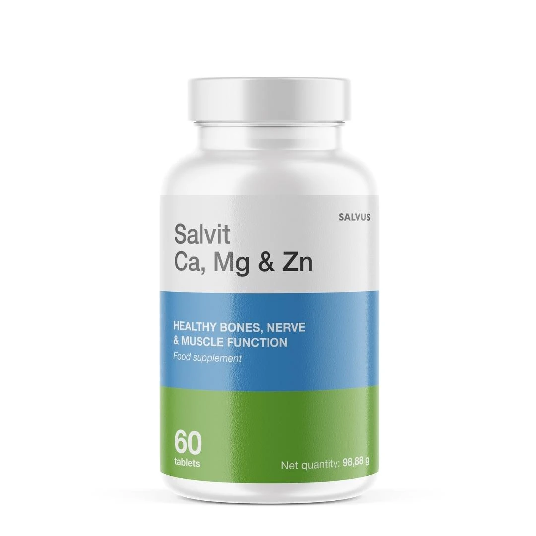 Salvit Ca, Mg i Cink 60 Tableta za Nerve, Jake Kosti i Mišićnu Funkciju