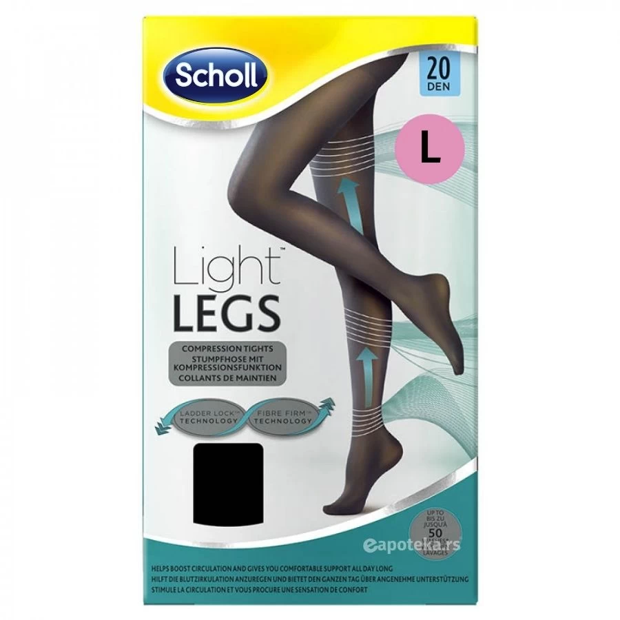 SCHOLL Light Legs Crne Kompresivne Čarape 20 Dena Veličina L