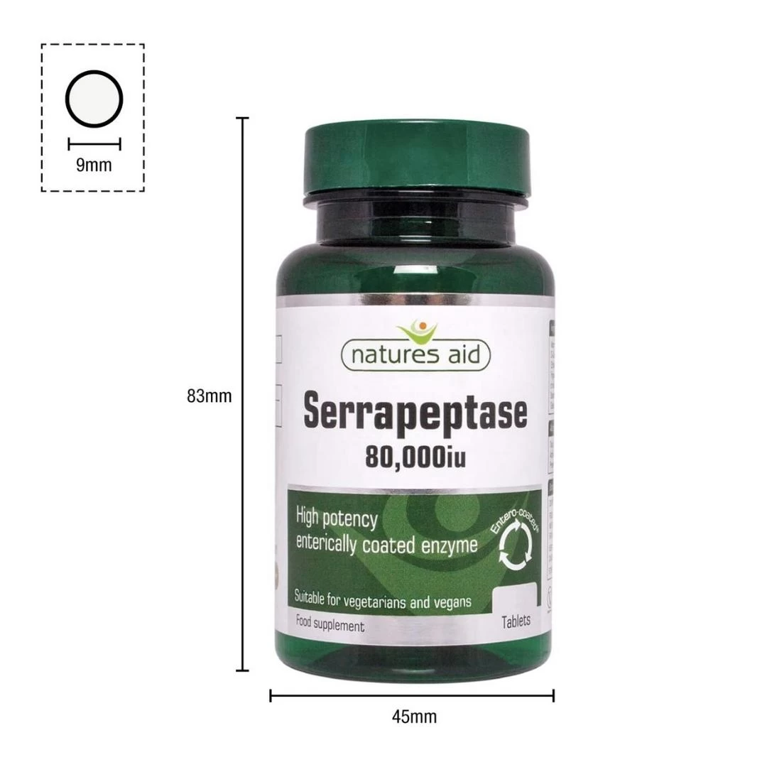 NATURES AID Serrapeptase 80.000 IU 30 Tableta Serapeptaza
