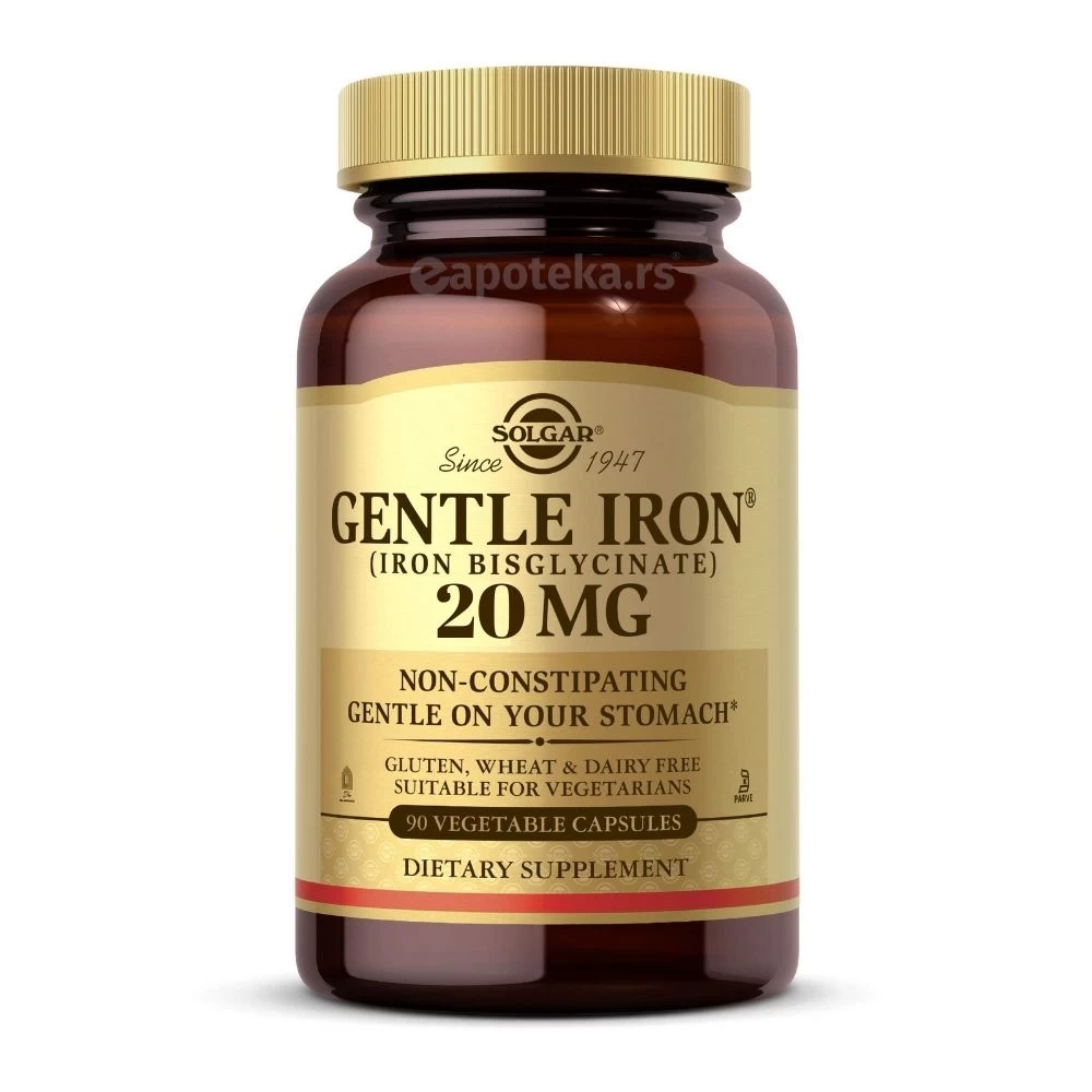SOLGAR® Gentle Iron® 20 mg 90 Kapsula 