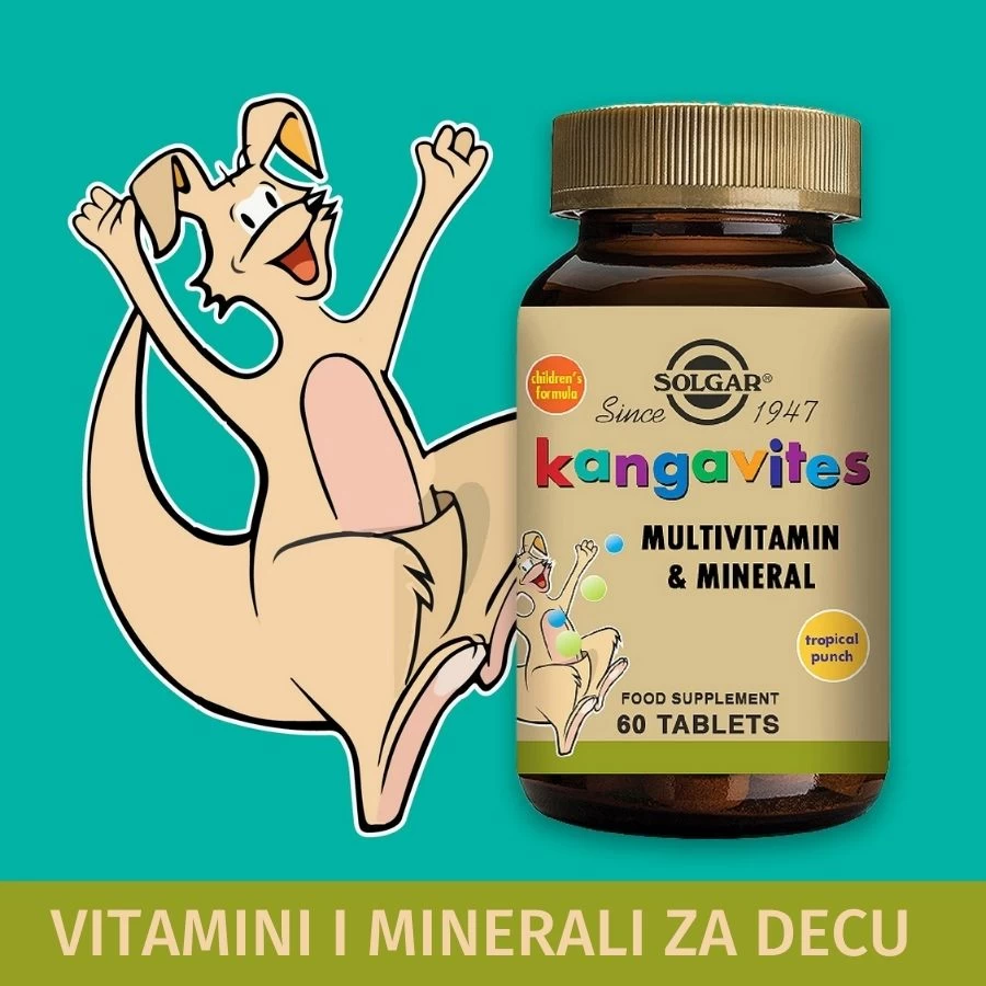SOLGAR® Kangavites 60 Tableta za Žvakanje za Vitaminima i Mineralima