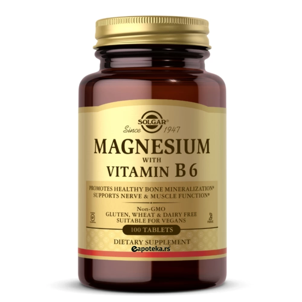 SOLGAR® Magnezijum sa Vitaminom B6 100 Tableta