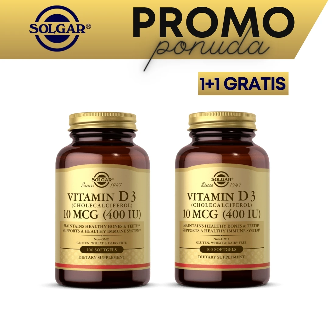 SOLGAR® Vitamin D3 10 mcg 100 Kapsula Holekalciferol