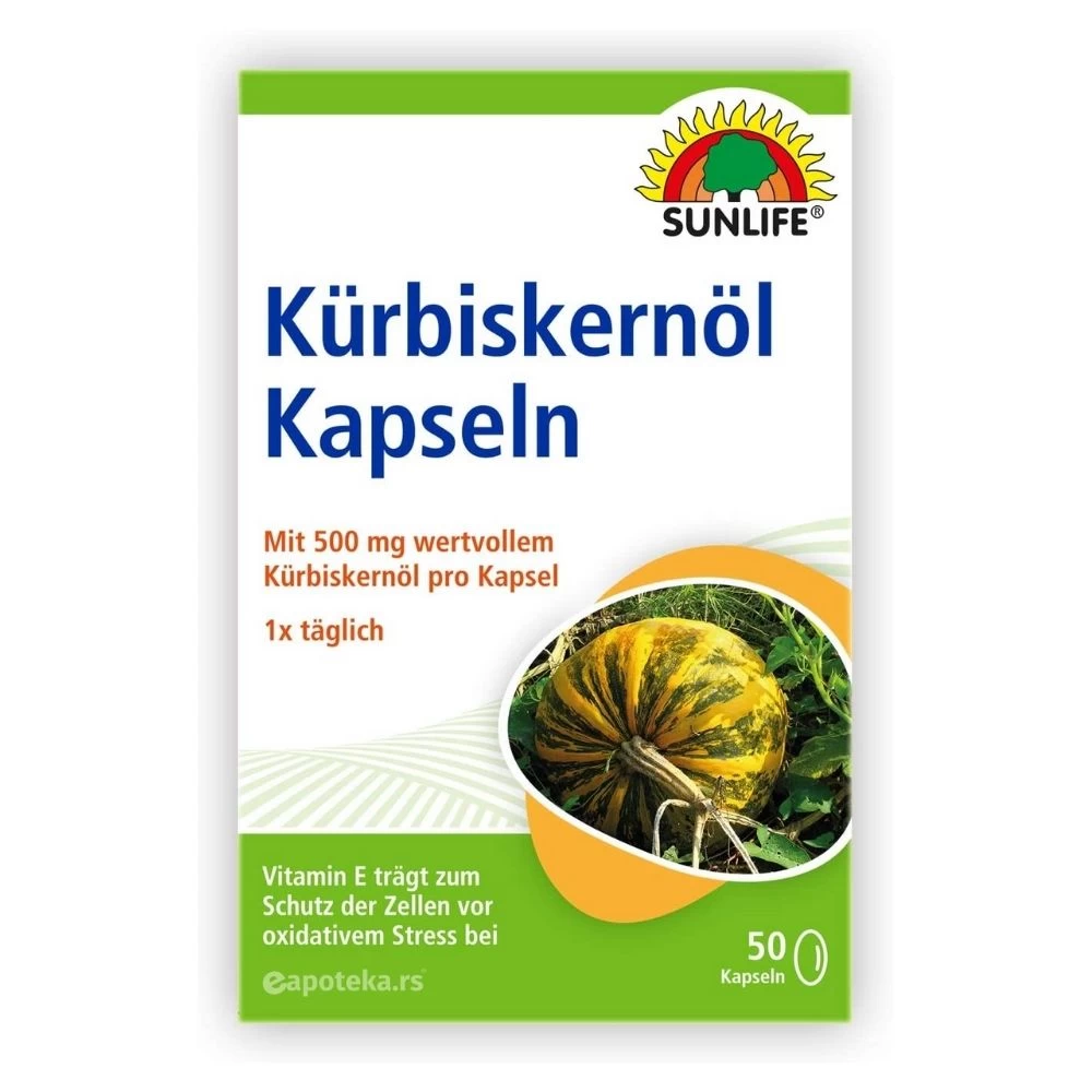 SUNLIFE Ulje Semena Bundeve + Vitamin E 50 Kapsula; za Prostatu