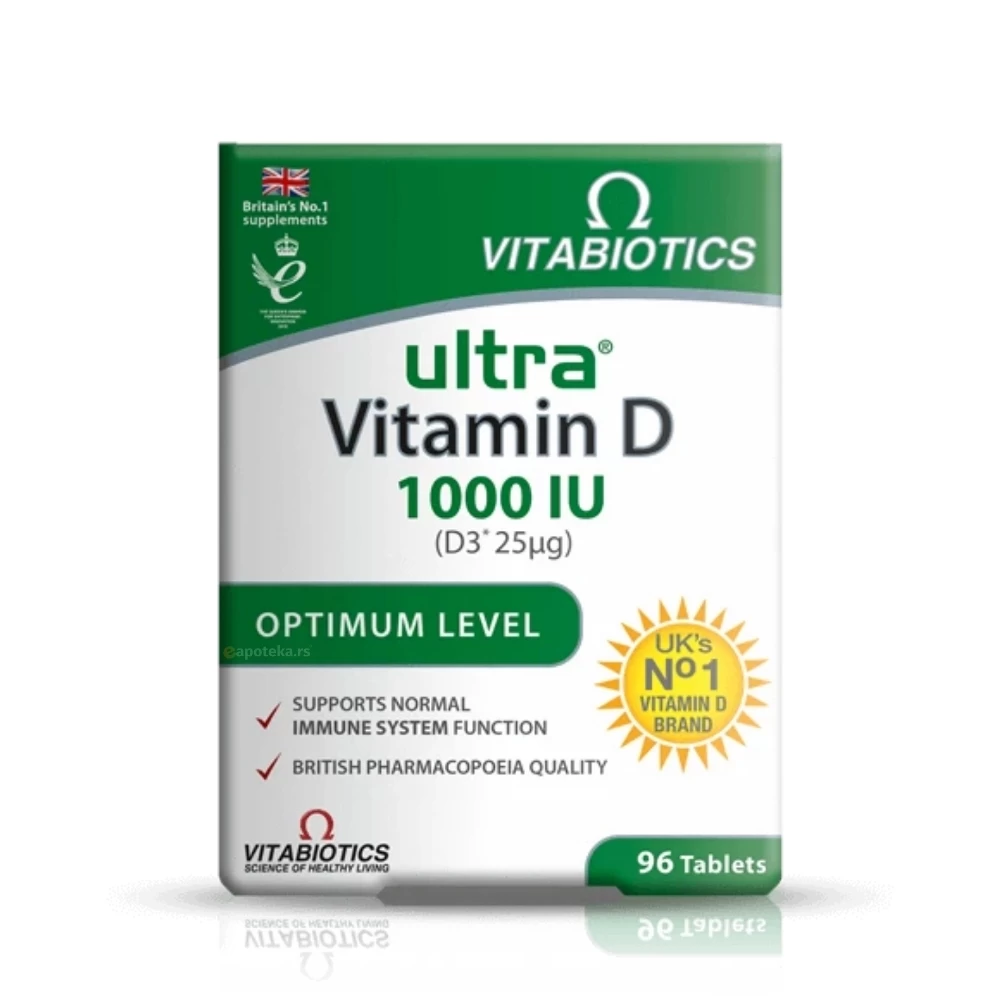 VITABIOTICS Ultra® Vitamin D 1.000 I.U. Optimum Level 96 Tableta