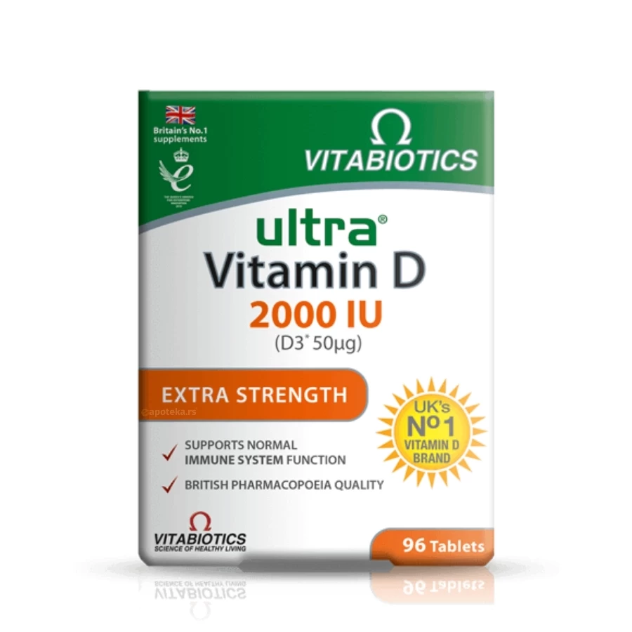 VITABIOTICS Ultra® Vitamin D 2.000 I.U. Extra Strength 96 Tableta