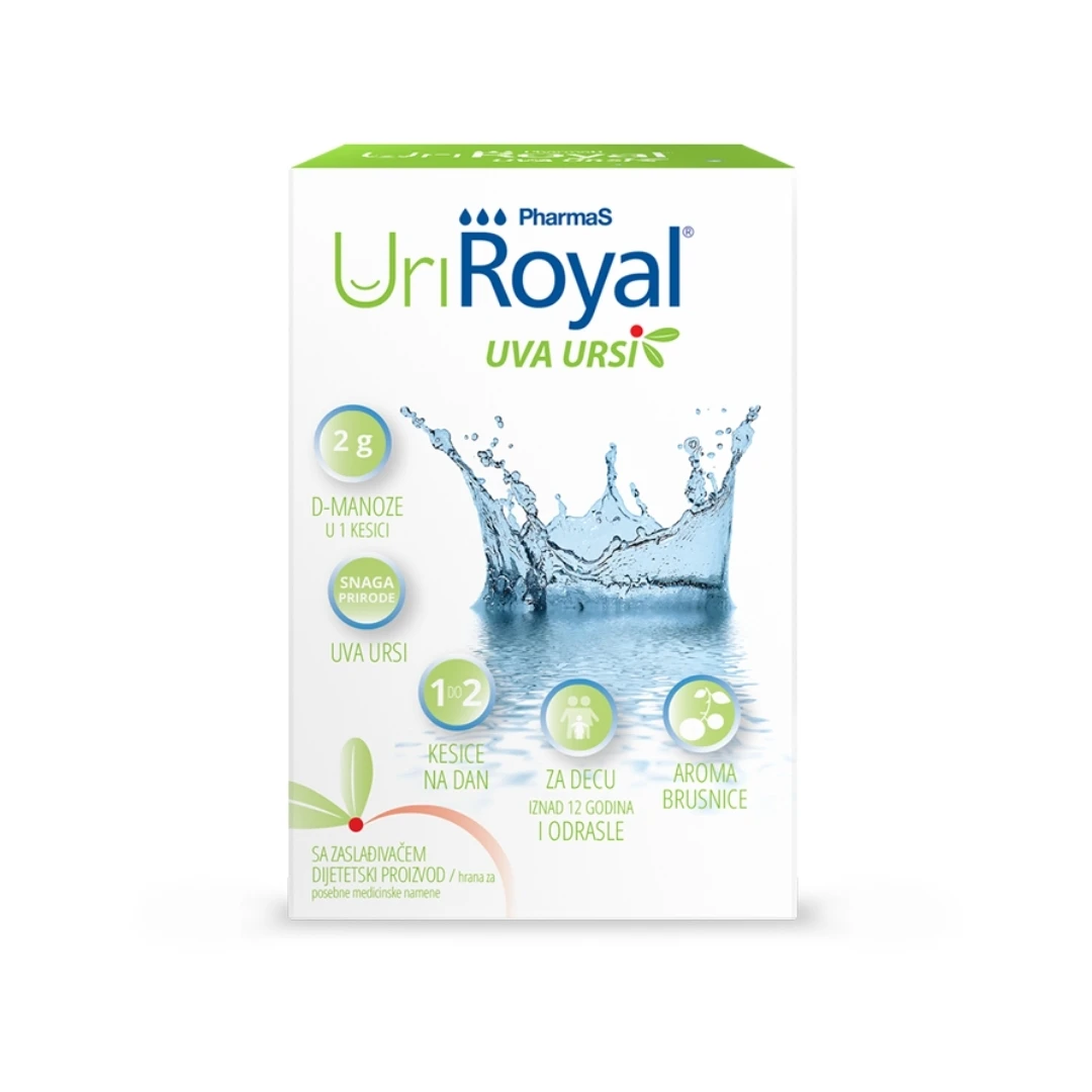PharmaS UriRoyal® Uva Ursi 10 Kesica sa Aromom Brusnice; Protiv Urinarnih Infekcija i Ešerihije
