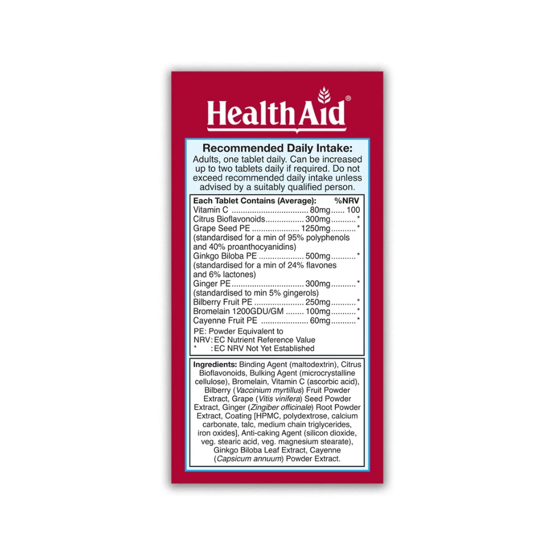 HealthAid V-Vein® 60 Tableta za Zdrave Krvne Sudove i Dobru Cirkulaciju 