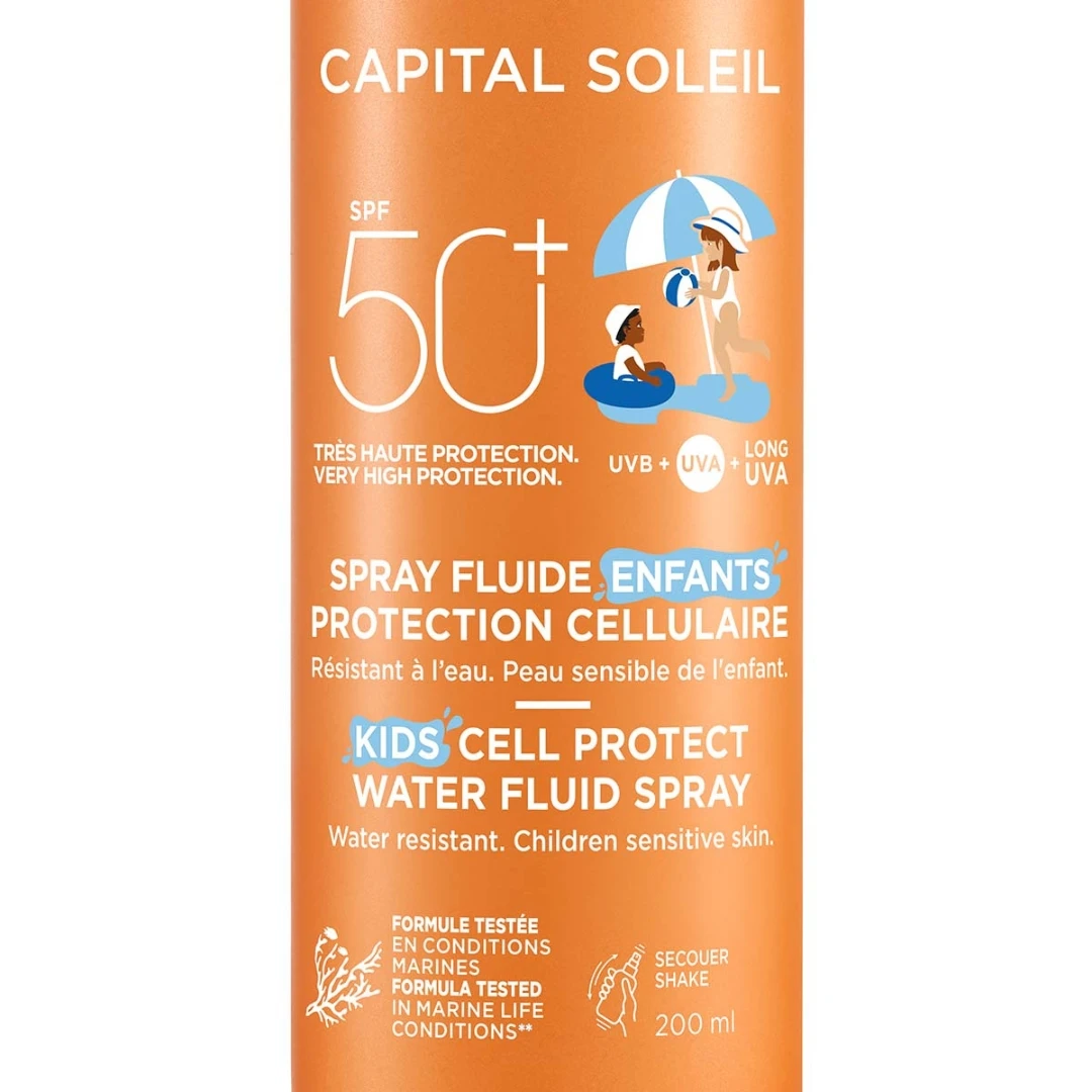 VICHY CAPITAL SOLEIL Vodeni Fluid za Decu u Spreju za Lice i Telo za Zaštitu Ćelija Kože SPF50 200 mL