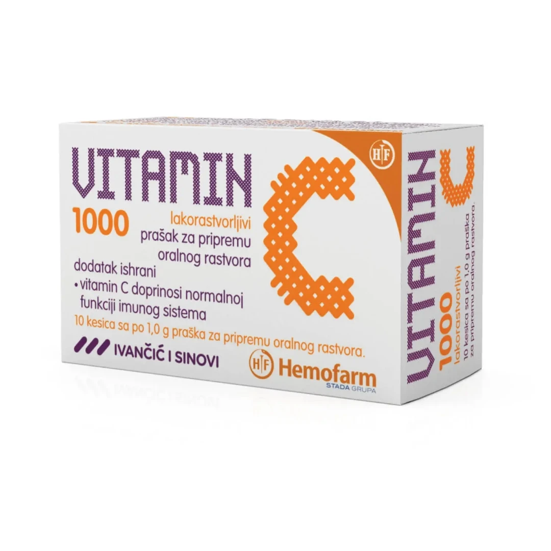 HEMOFARM Vitamin C 1000 mg Prašak 10 Kesica Askorbinska Kiselina