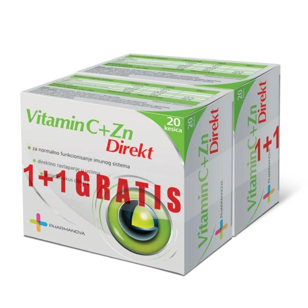 Vitamin C+Zn Direkt 20 Kesica 1+1 GRATIS Cink i Vitamin C 