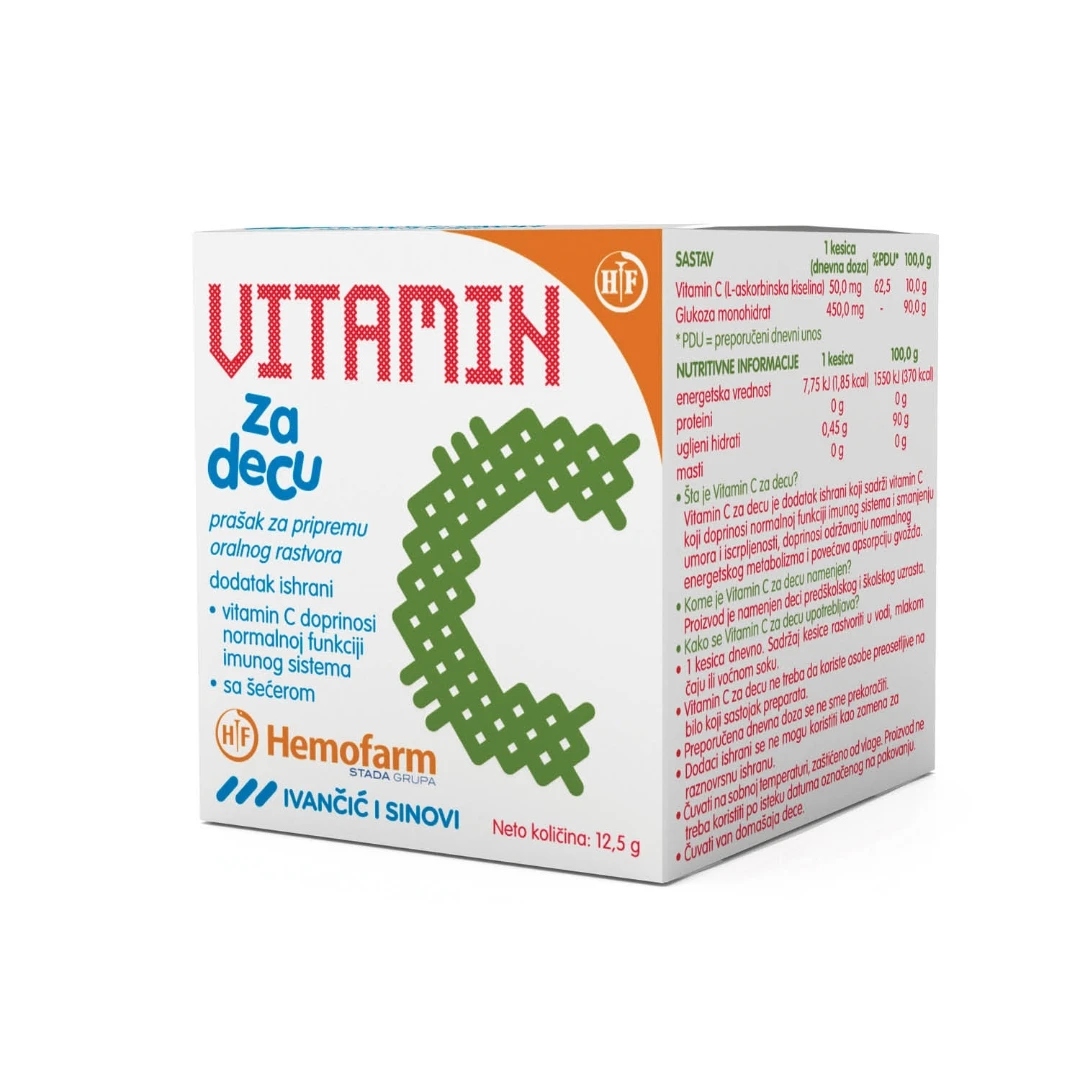 HEMOFARM Vitamin C Prašak za Decu 25 Kesica