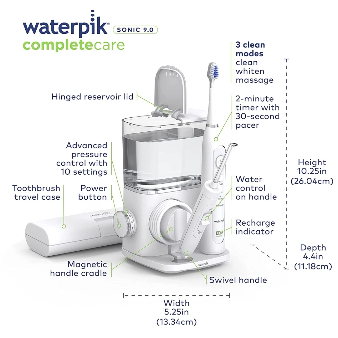 Waterpik® Complete Care SONIC 9.0 Oralni Tuš + SONIČNA Električna Četkica za Zube