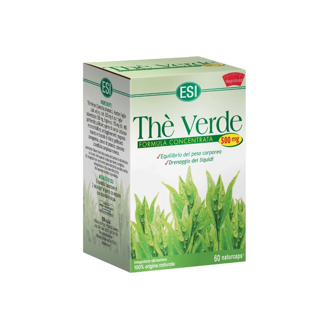 ESI The Verde Zeleni Čaj 500 mg 60 Biljnih Kapsula za Mršavljenje i Eliminaciju Masnih Naslaga
