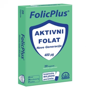 Folic Plus® Folna Kiselina 400 μg 20 Kapsula